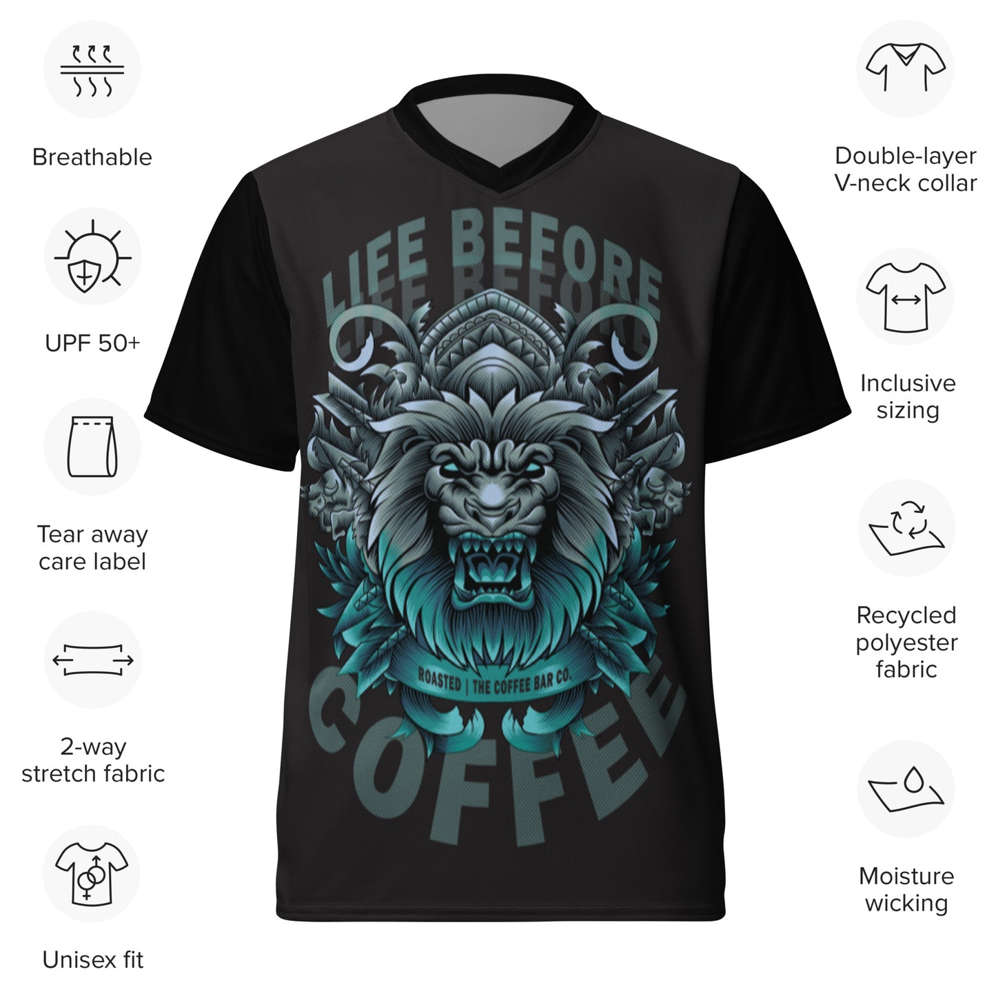 LIFE BEFORE COFFEE JERSEY T-SHIRT