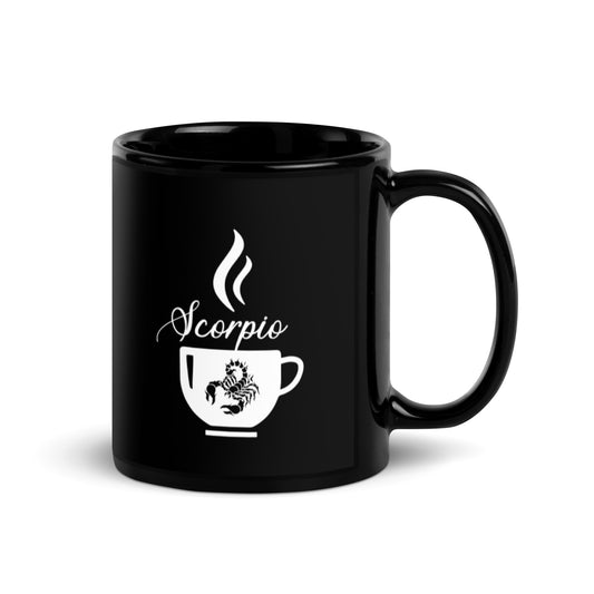 BLACK SCORPIO ZODIAC COFFEE MUG