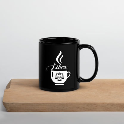 BLACK LIBRA ZODIAC COFFEE MUG