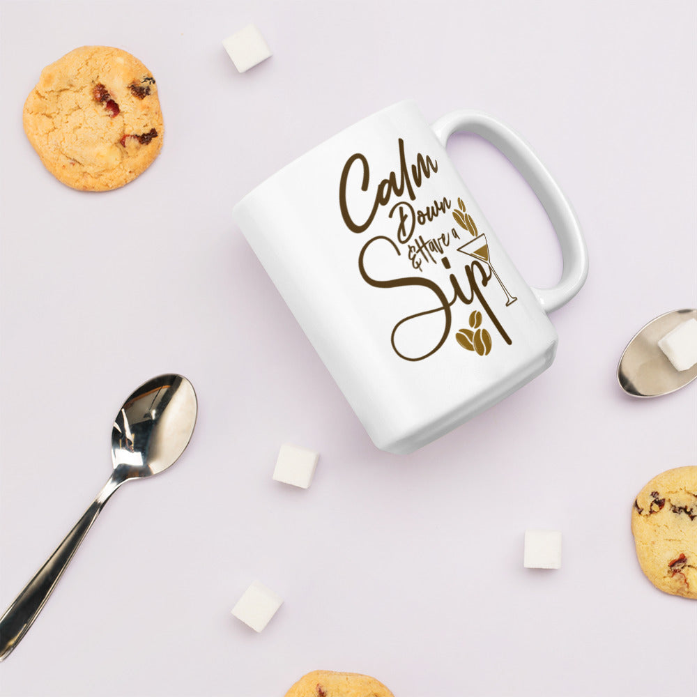 CALM DOWN & SIP COFFEE MUG